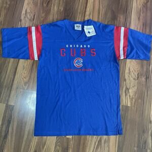 Vintage 90s Y2K NWT Lee Sport Men’s L MLB Chicago Cubs Baseball V-Neck T-Shirt